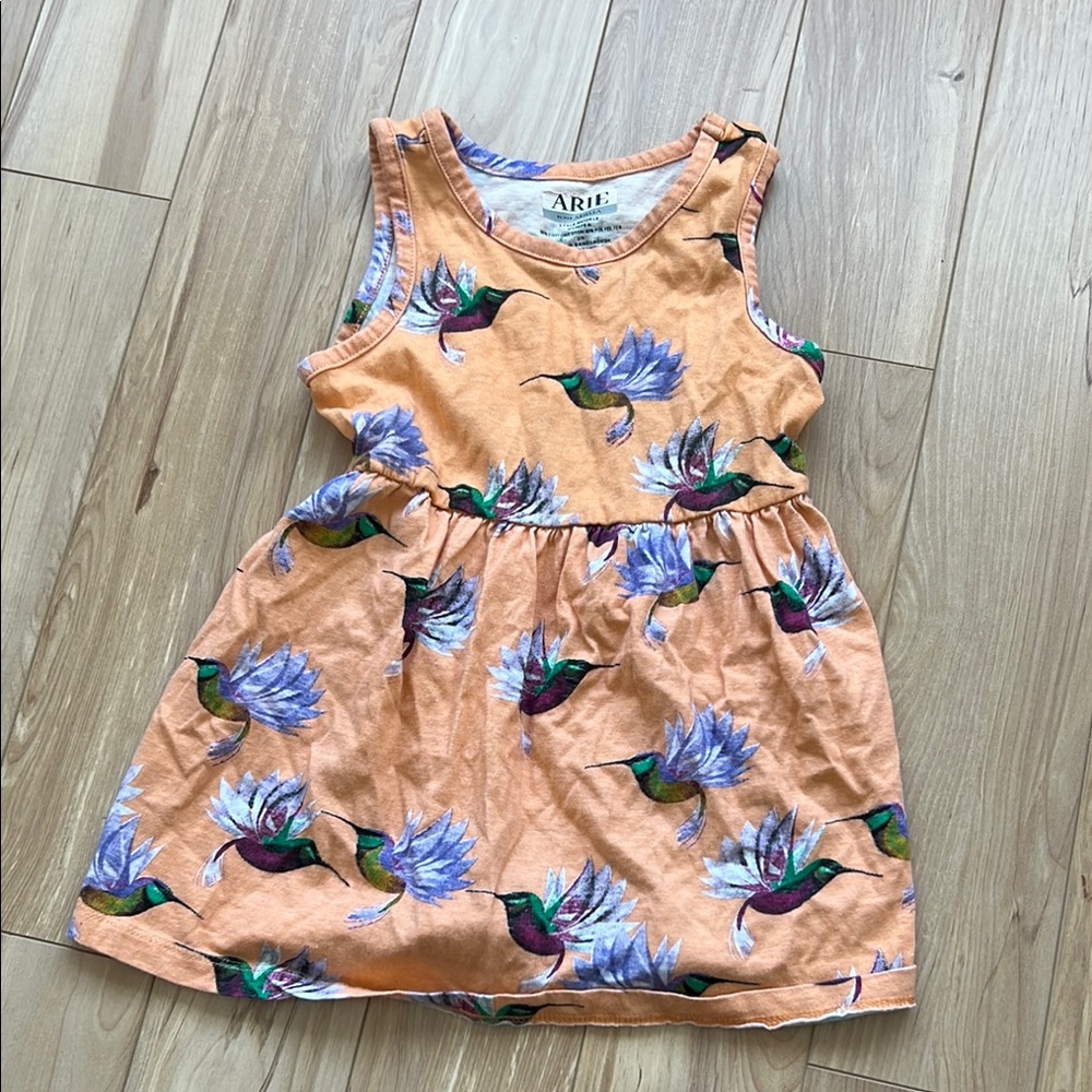 Ariella Orange V-Neck Sleeveless Sundress